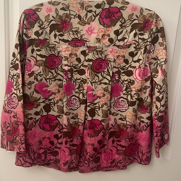 Christopher Banks Y2K Cotton Floral Jacket/pockets front/Buttons/3/4 L Sleeves - Picture 9 of 12